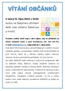 Poslední termín přihlášení na Vítání občánků 1