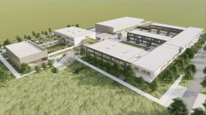 ​​​​​​​Architektonická studie ZŠ a SŠ Šeberov, 12/2024, ADR s .r. o. (výřez vizualizace)